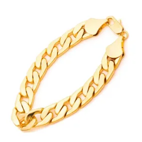 11mm Gold Cuban Link Bracelet Flat