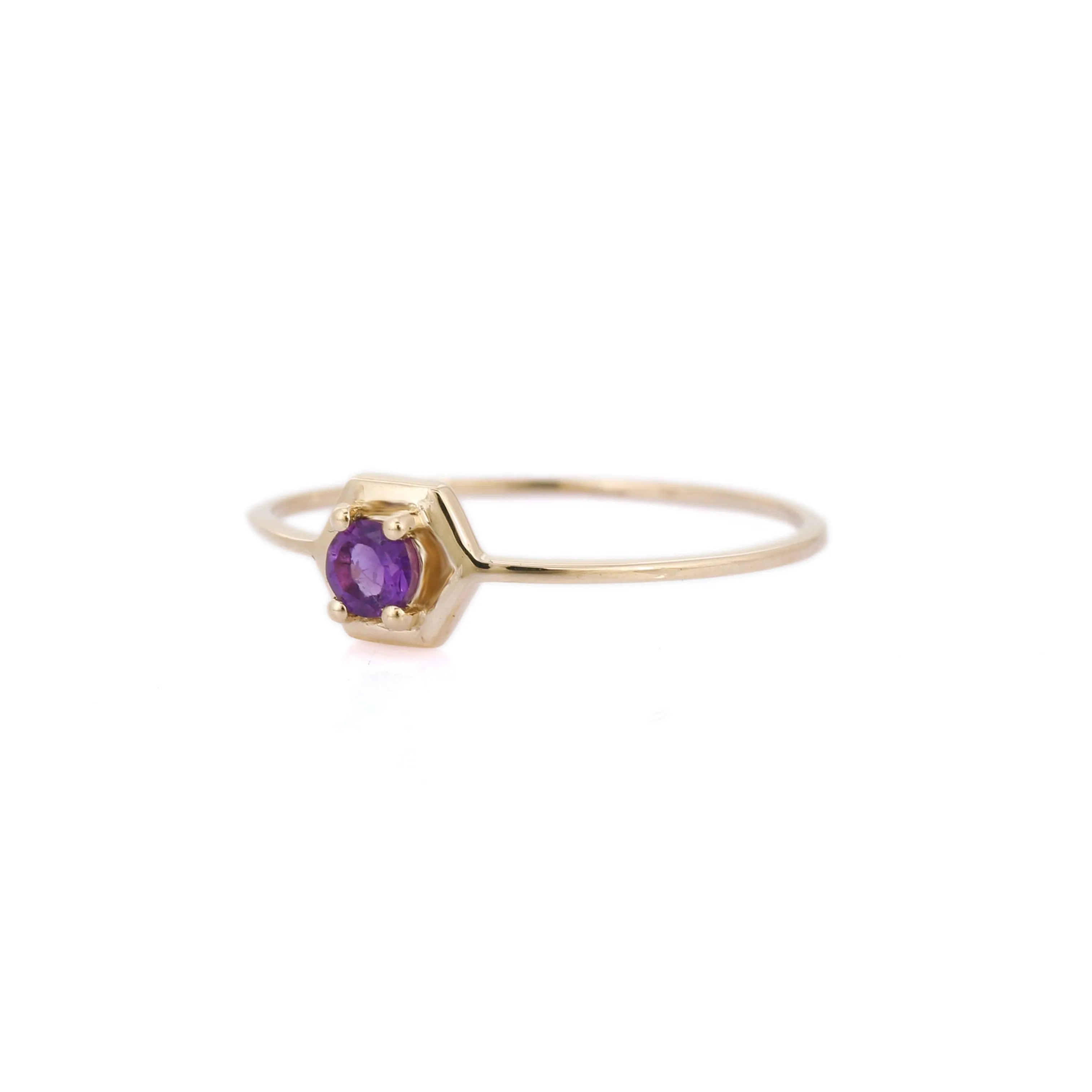 14K Gold Amethyst Ring