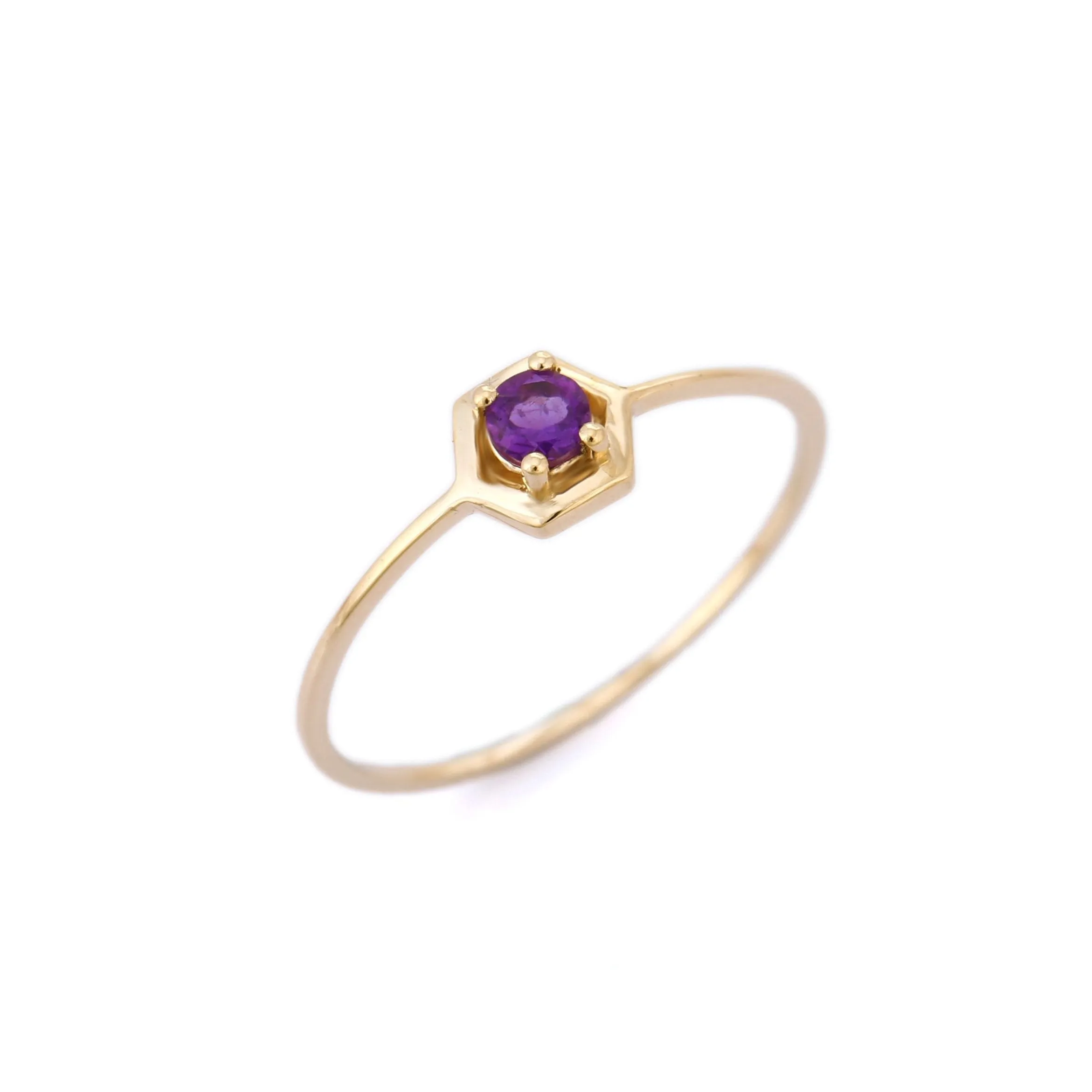 14K Gold Amethyst Ring