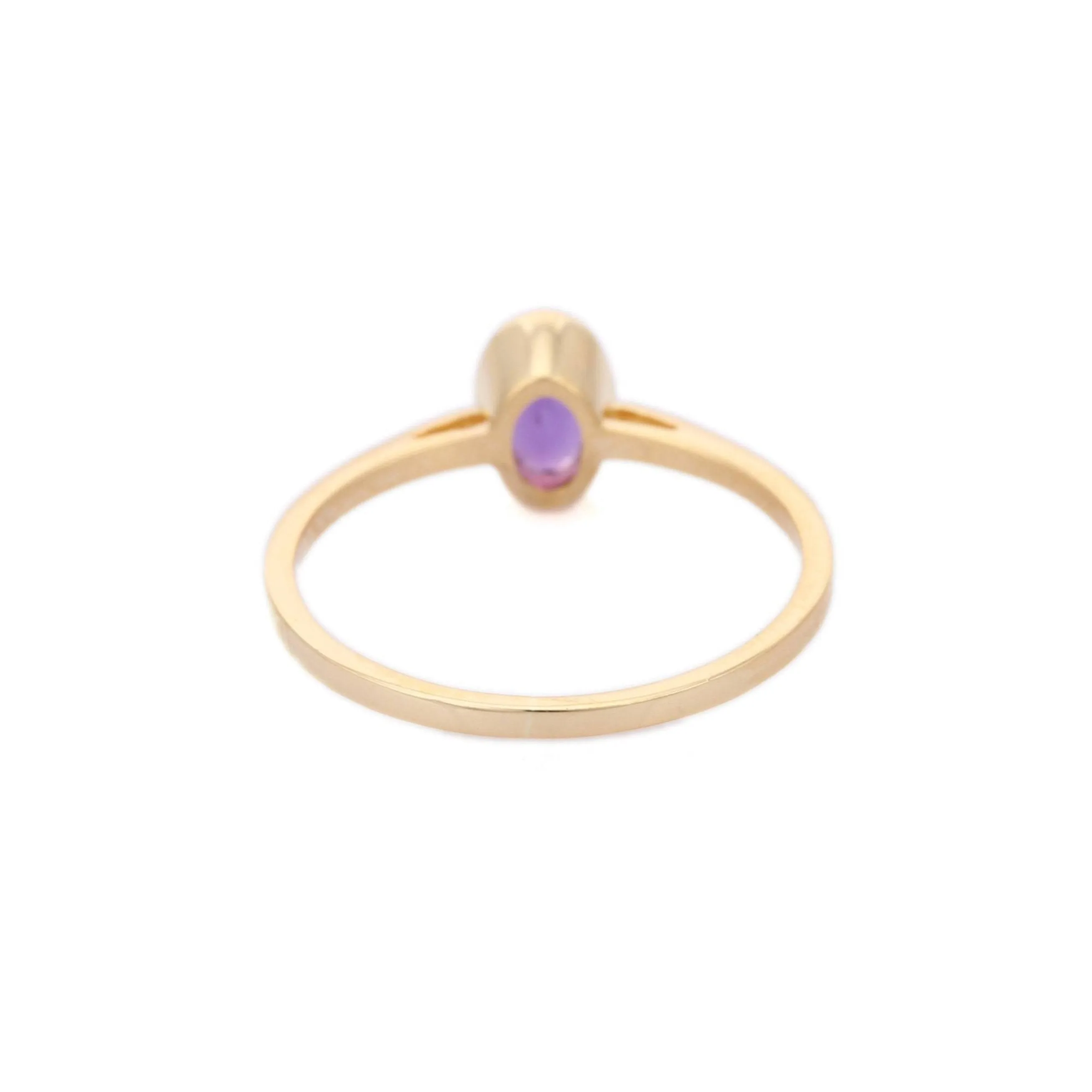 14K Yellow Gold Amethyst Ring