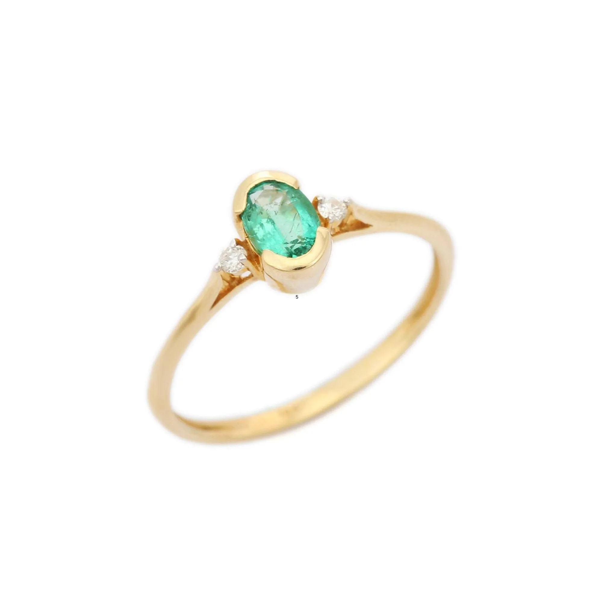 14K Yellow Gold Emerald Ring