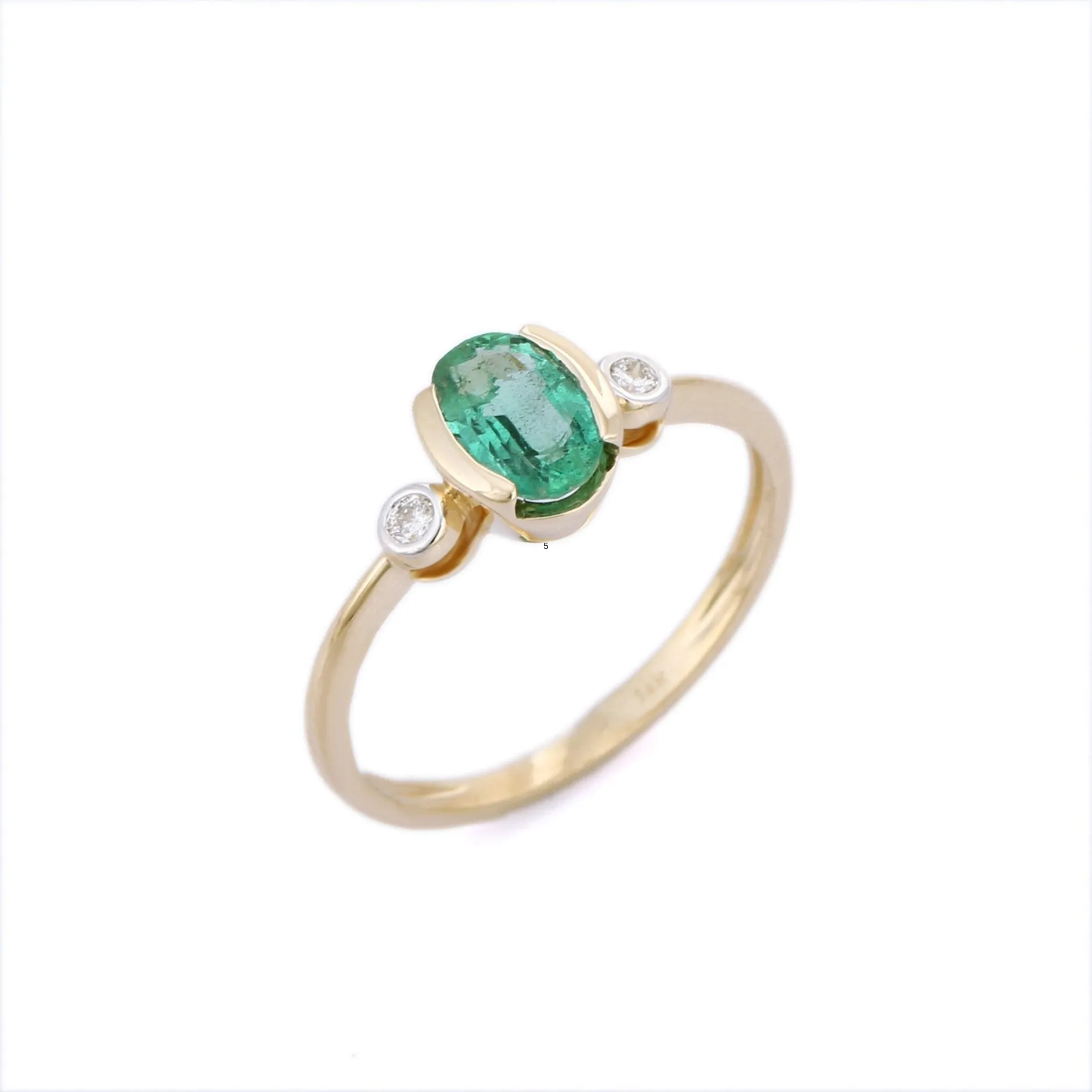 14K Yellow Gold Emerald Ring