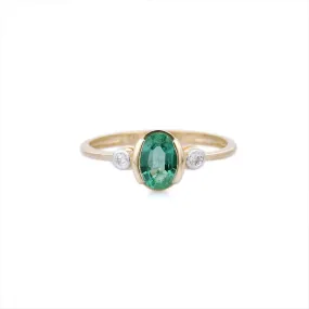 14K Yellow Gold Emerald Ring