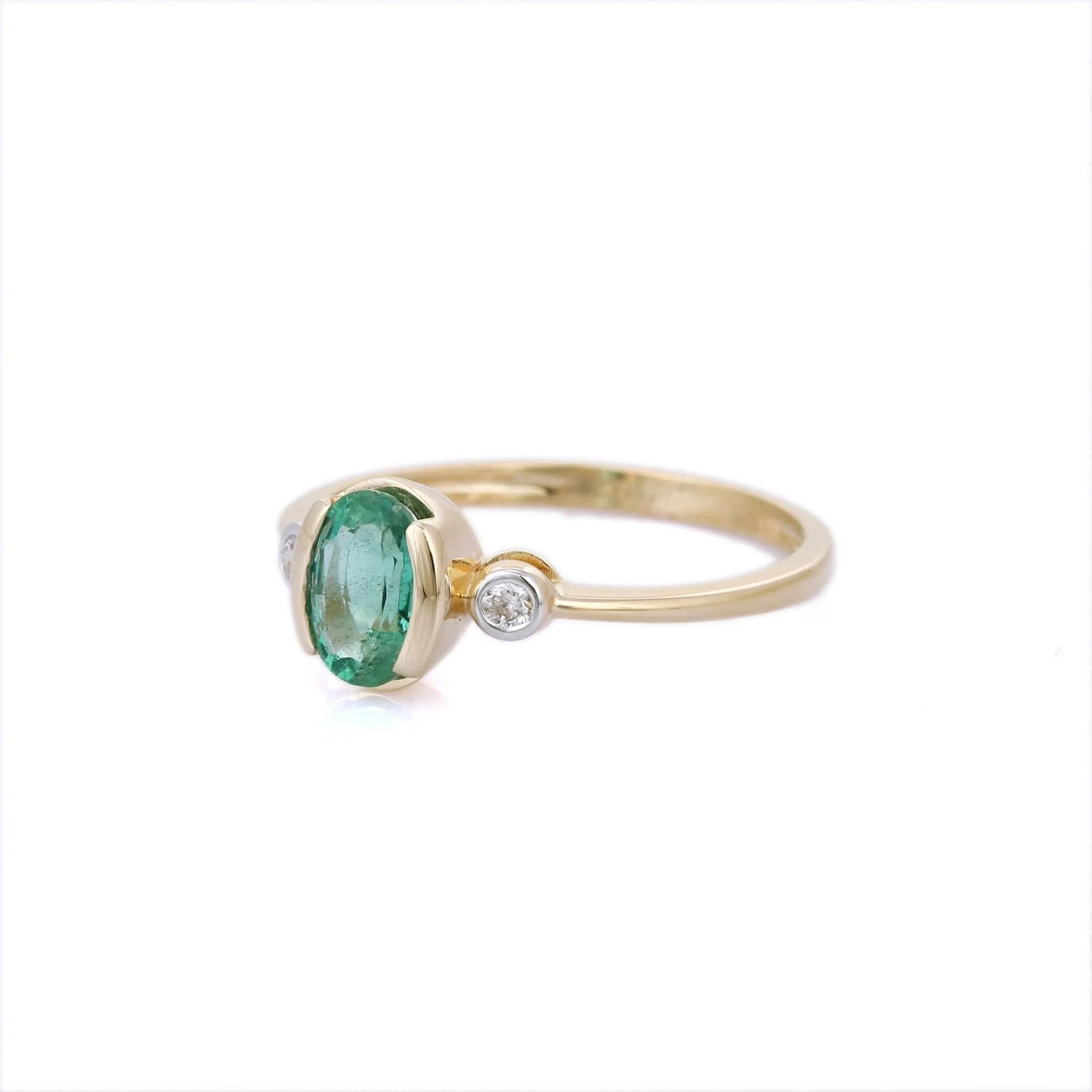 14K Yellow Gold Emerald Ring