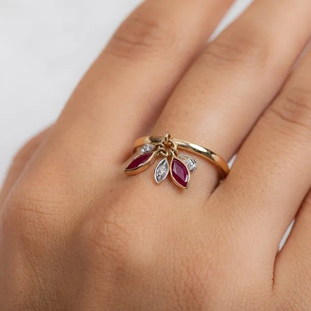 14K Yellow Gold Ruby Ring