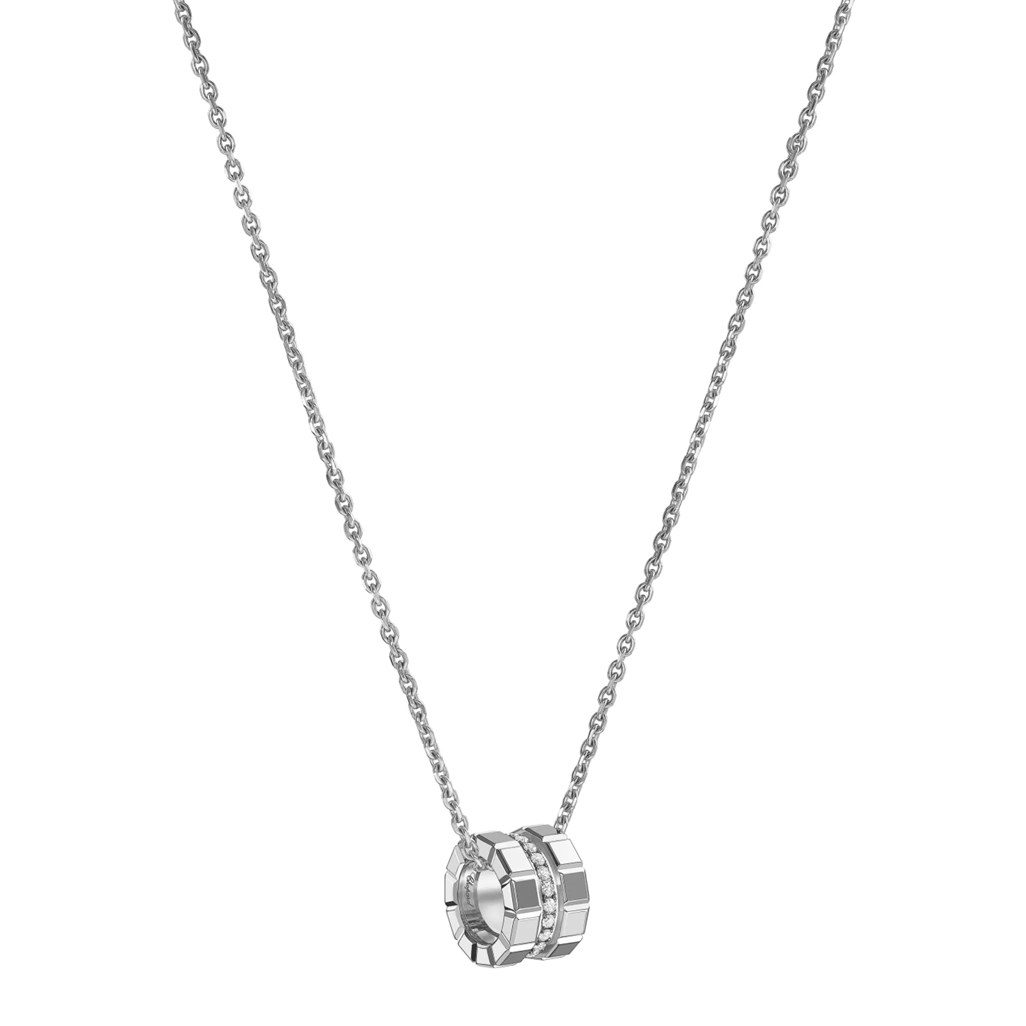 18ct White gold Chopard Ice Cube Mini Diamond Set Pendent