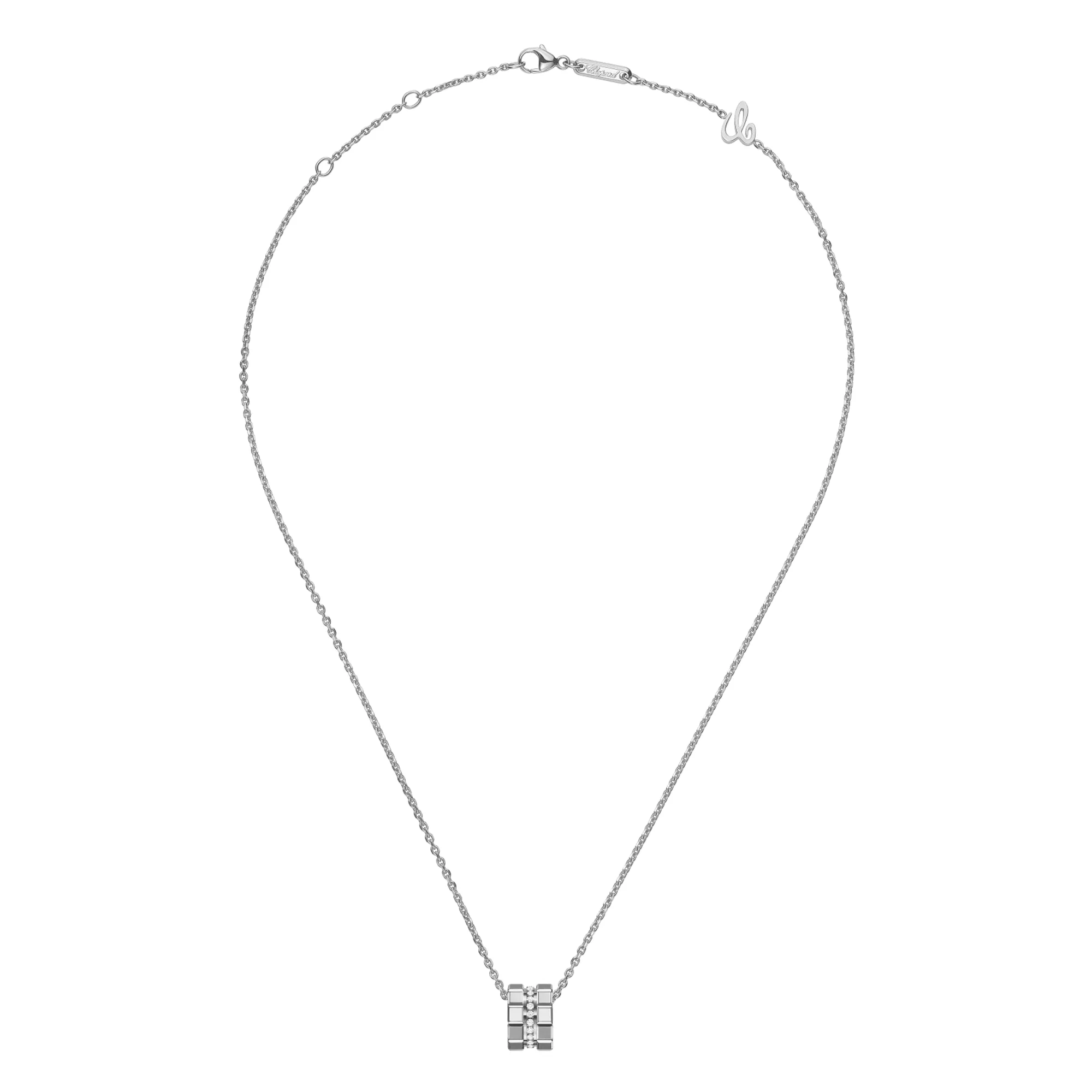 18ct White gold Chopard Ice Cube Mini Diamond Set Pendent