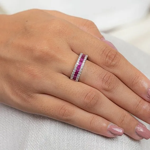 18K White Gold Ruby Ring