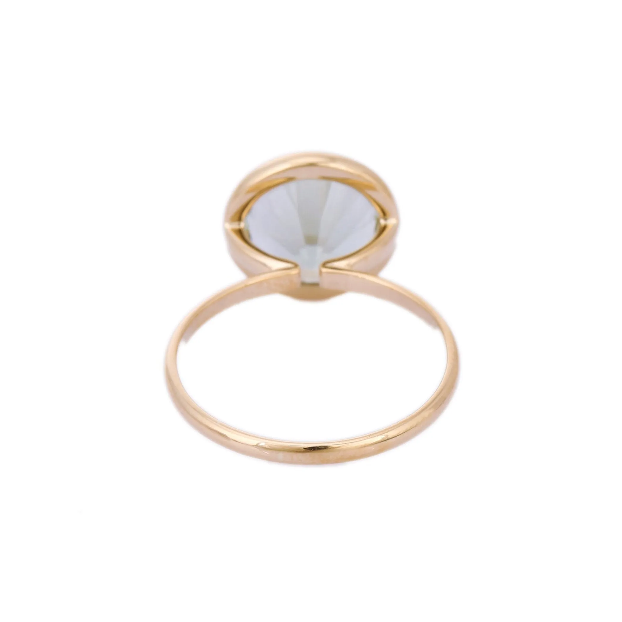 18K Yellow Gold Green Amethyst Ring