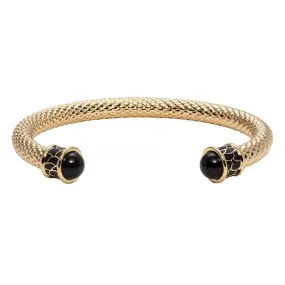 18K YELLOW GOLD PLATED SALAMANDER TORQUE BANGLE