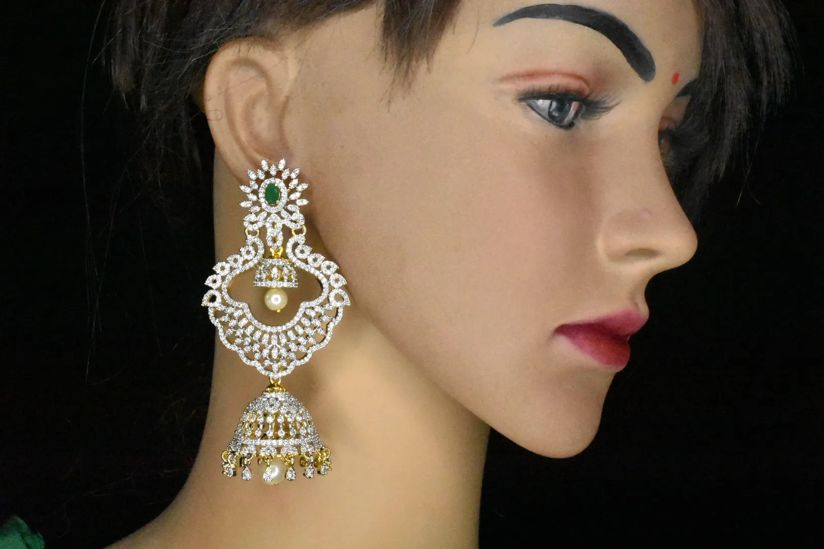 4 in 1 detachable diamond jhumkas