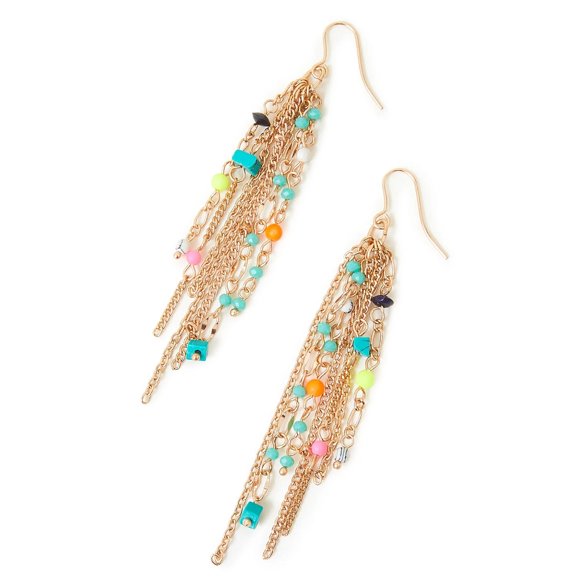 Accessorize London Women's Beaded Chain Tassel Earrings