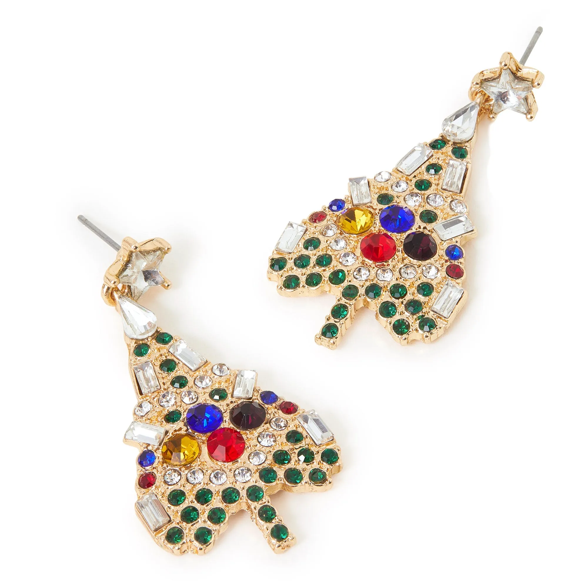 Accessorize London Women's Gem Christmas Tree Earrings