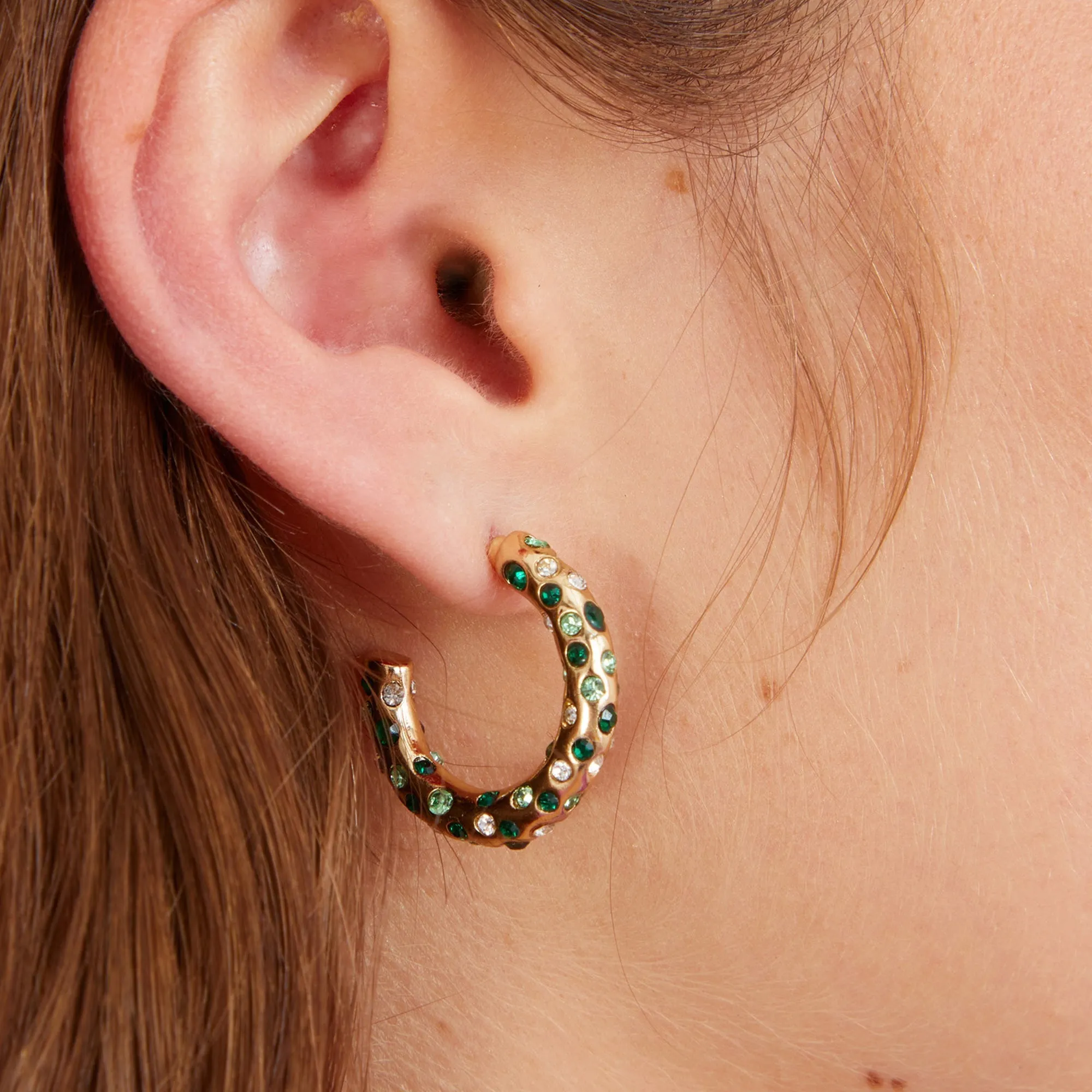 Accessorize London Women's Gem Encrusted Hoops