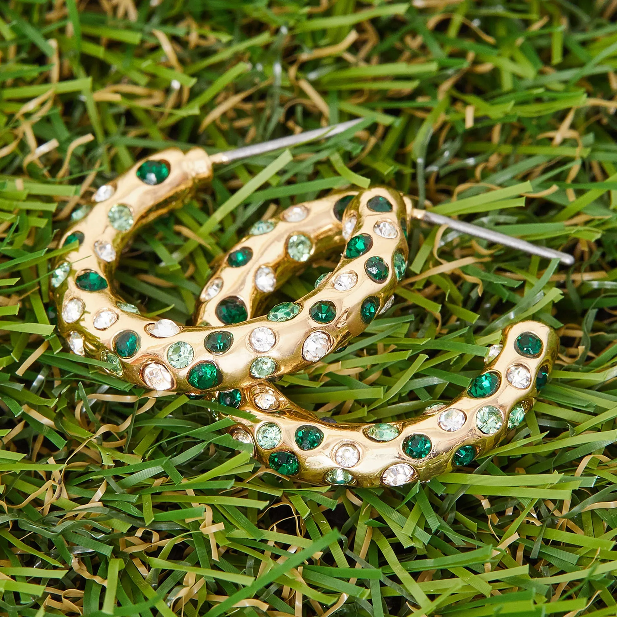 Accessorize London Women's Gem Encrusted Hoops