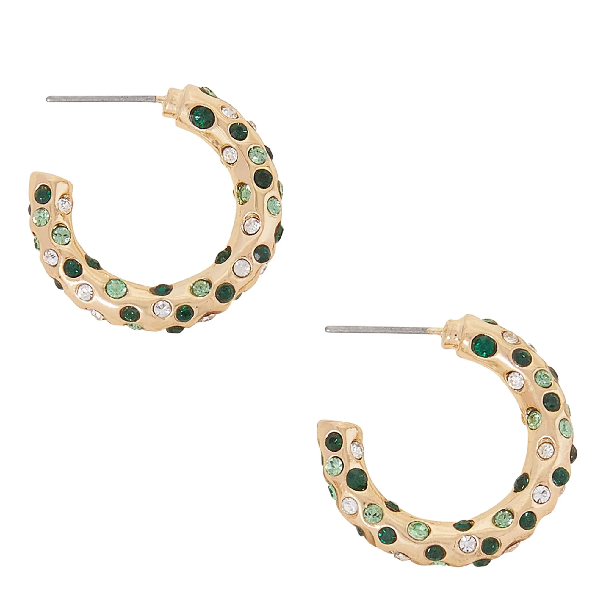 Accessorize London Women's Gem Encrusted Hoops