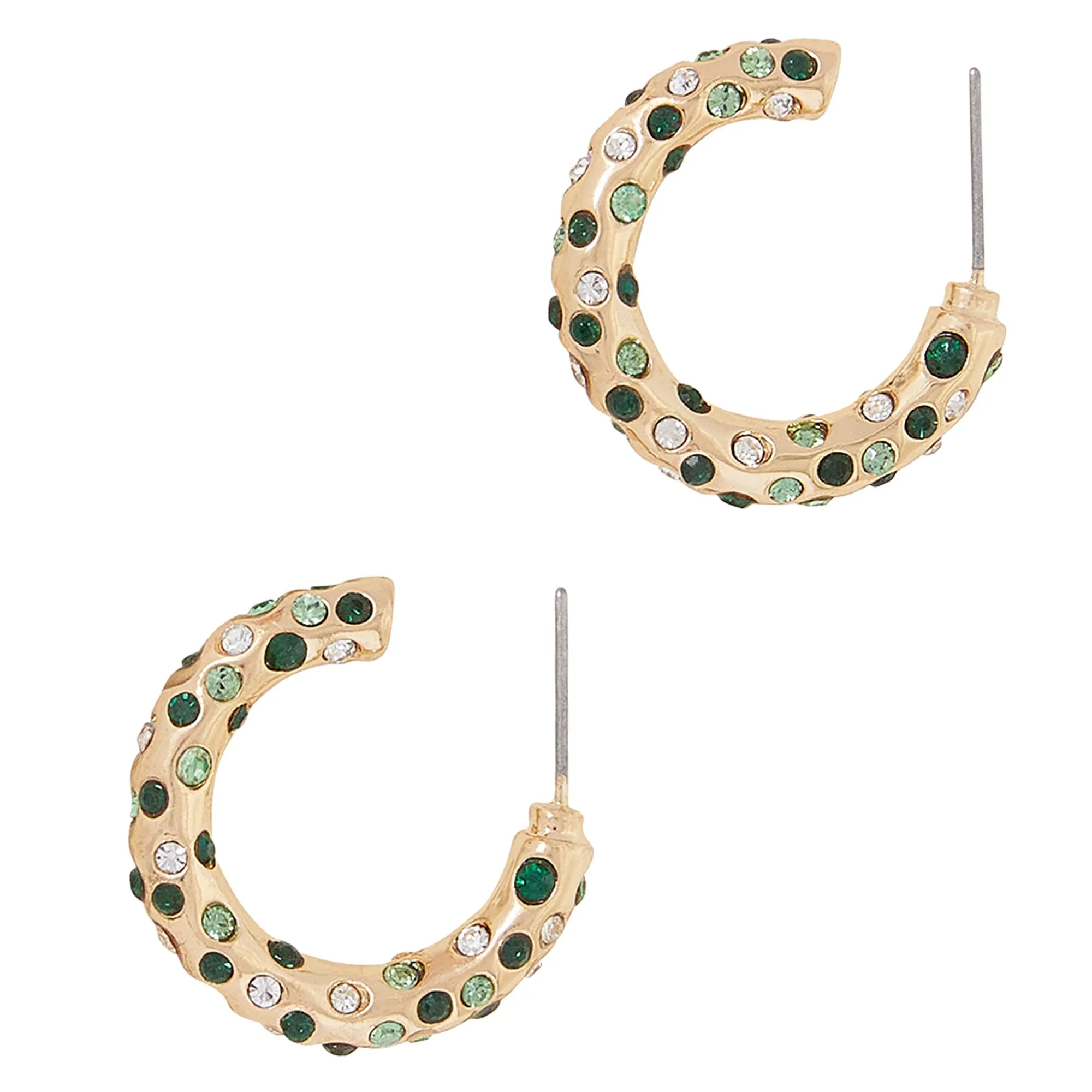 Accessorize London Women's Gem Encrusted Hoops