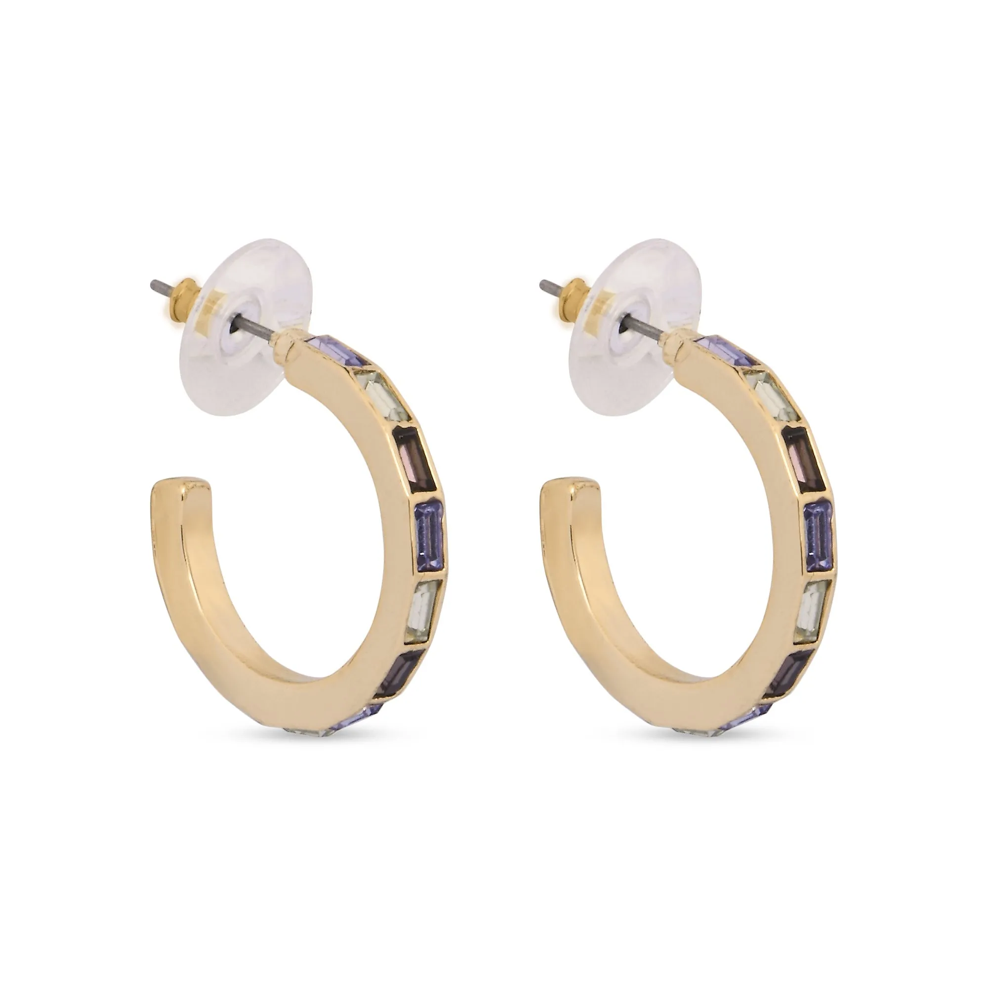 Accessorize London Women's Medium Gem Hoop Earrings