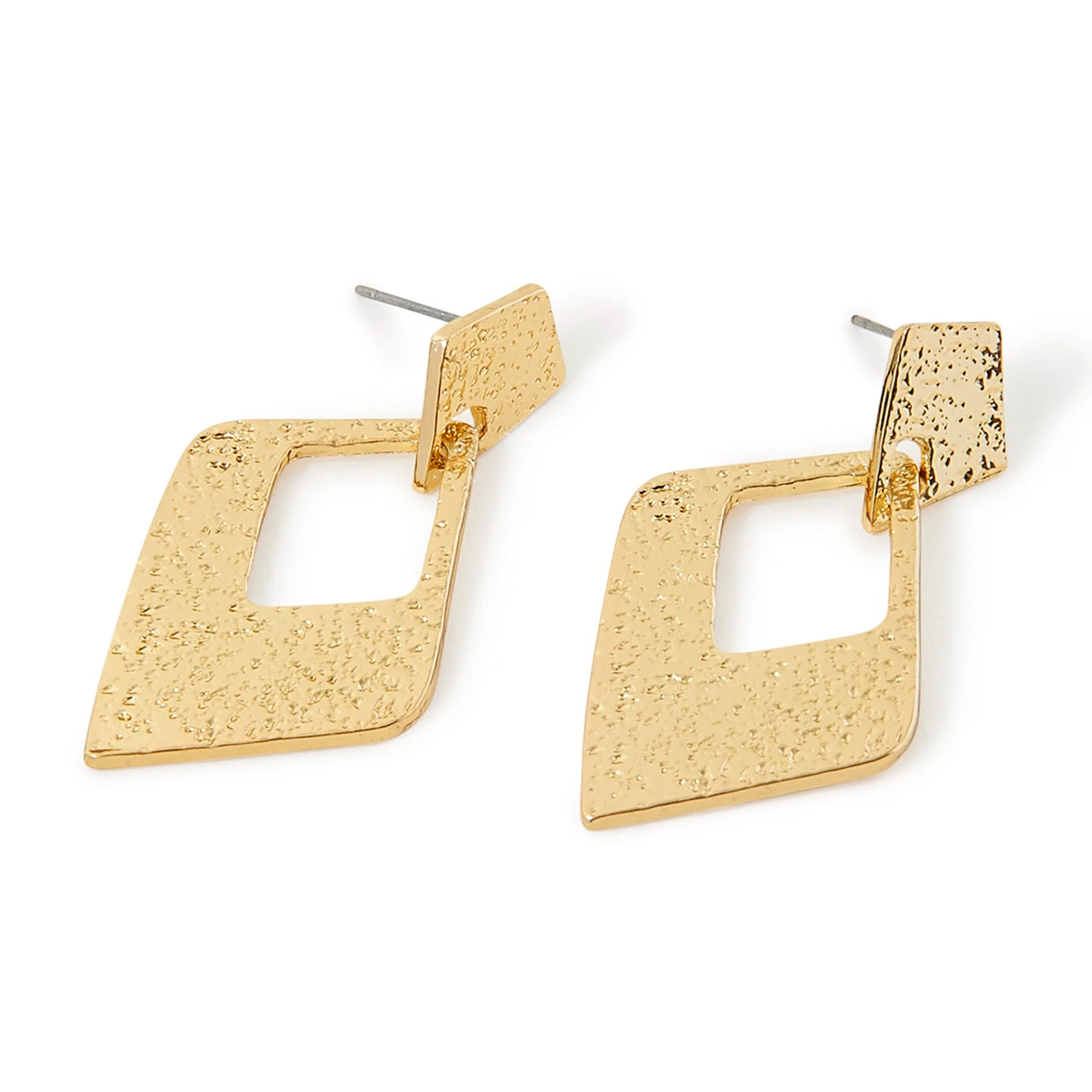 Accessorize London Women's Metal Diamond Cut Out Earrings