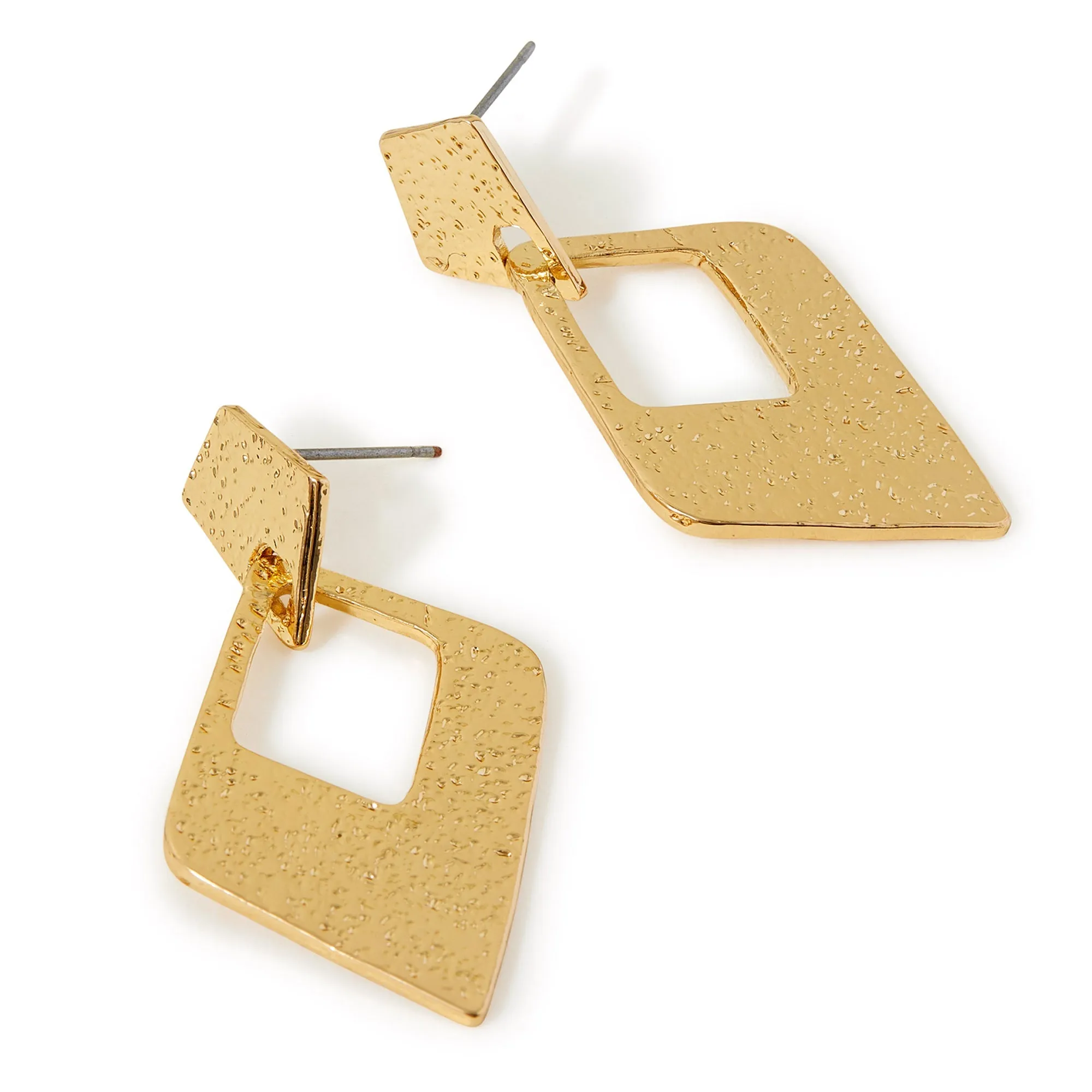 Accessorize London Women's Metal Diamond Cut Out Earrings