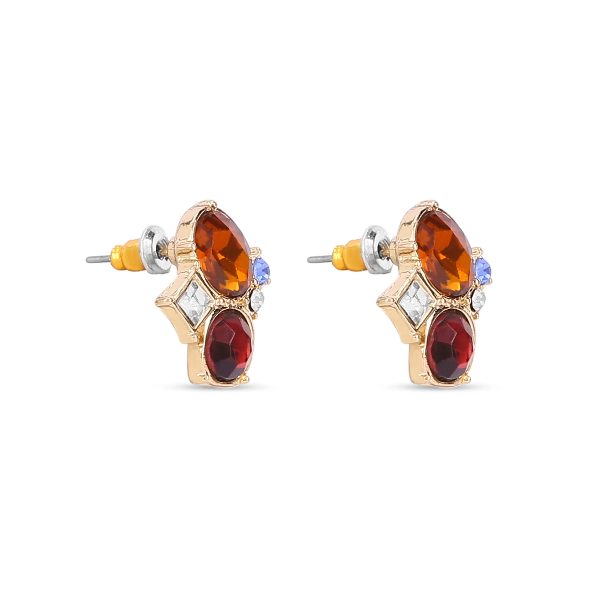 Accessorize London Women's Mixed Gem Stud Earrings