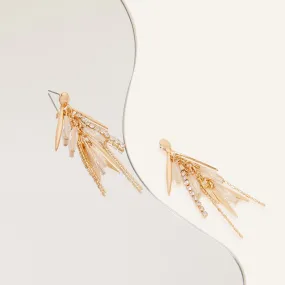 Accessorize London Women's Mixed Tassel Leaf Drop Earrings