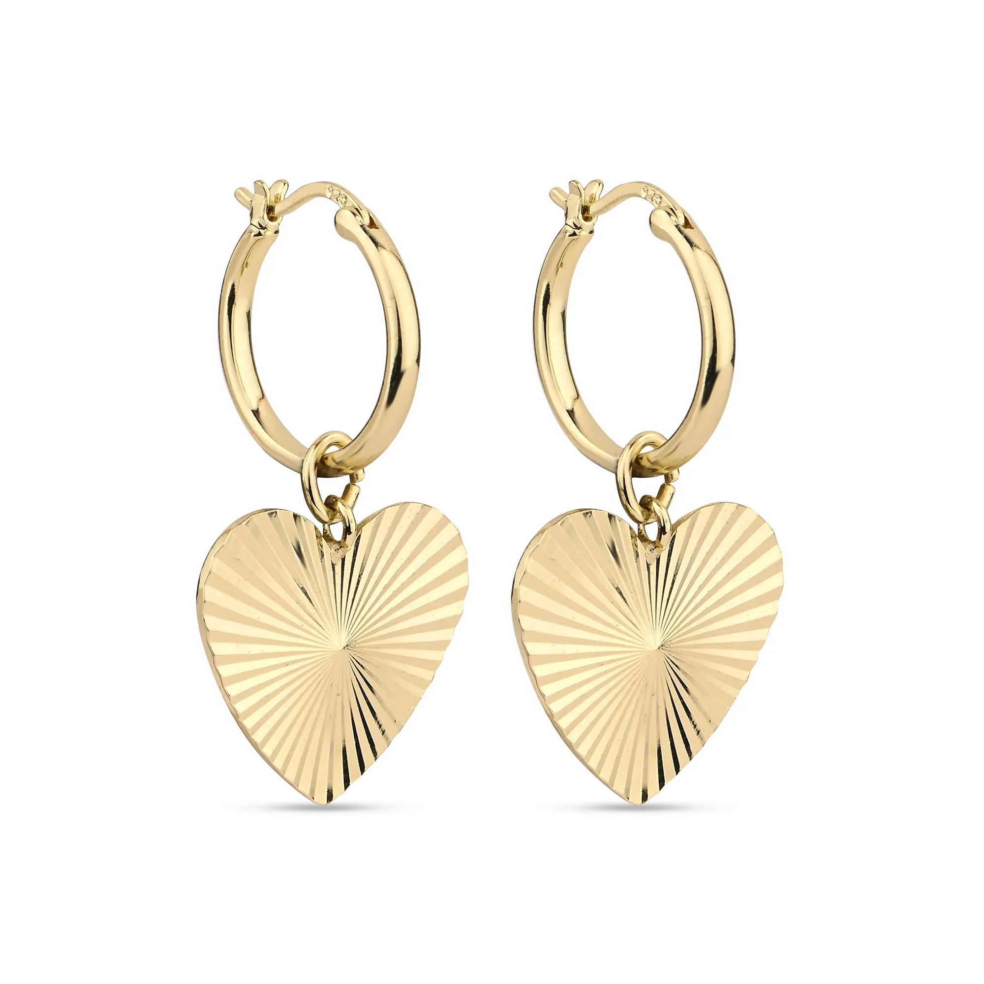 Accessorize London Women's Ribbed Heart Earrings