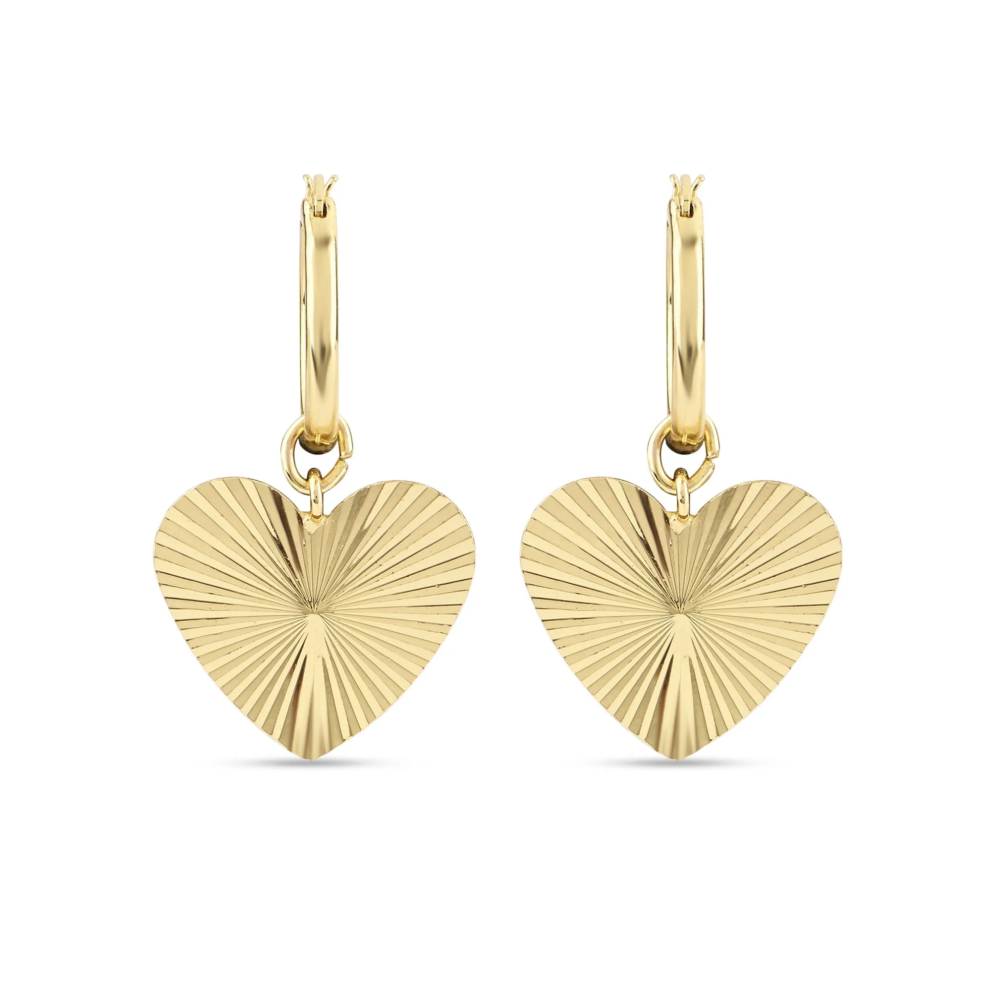 Accessorize London Women's Ribbed Heart Earrings