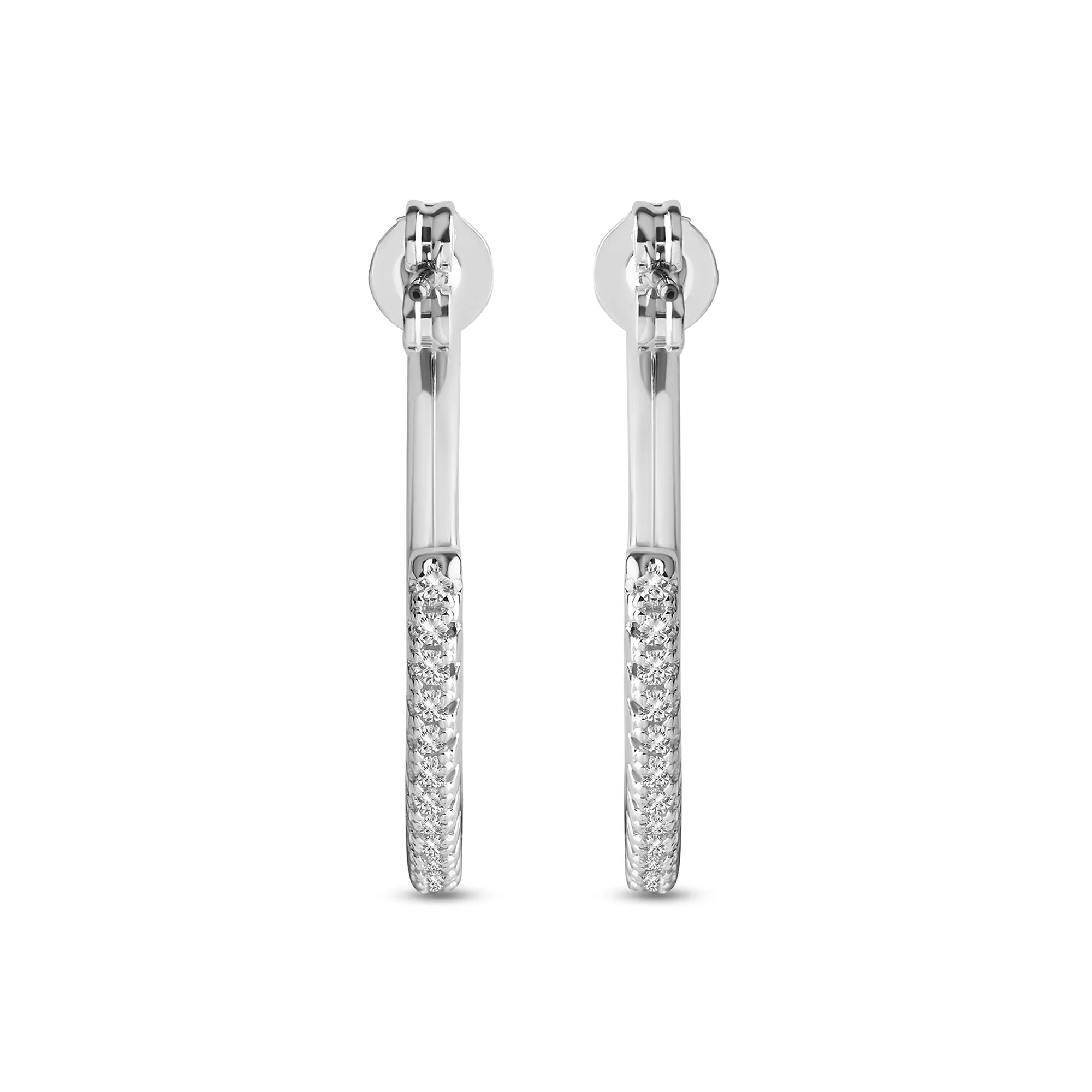 Accessorize London Women's Sterling Silver-Plated Cubic Zirconia Sparkle Hoops Earrings