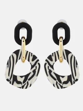 Acrylic Zebra Finish Earring