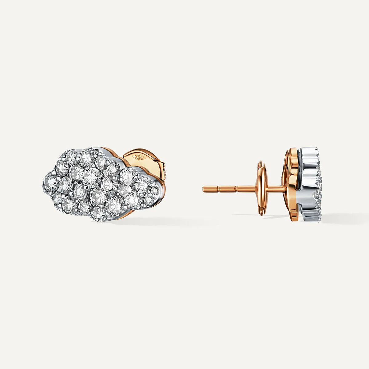 Allusia Love Clustered 18K Rosegold Earrings w. Diamonds