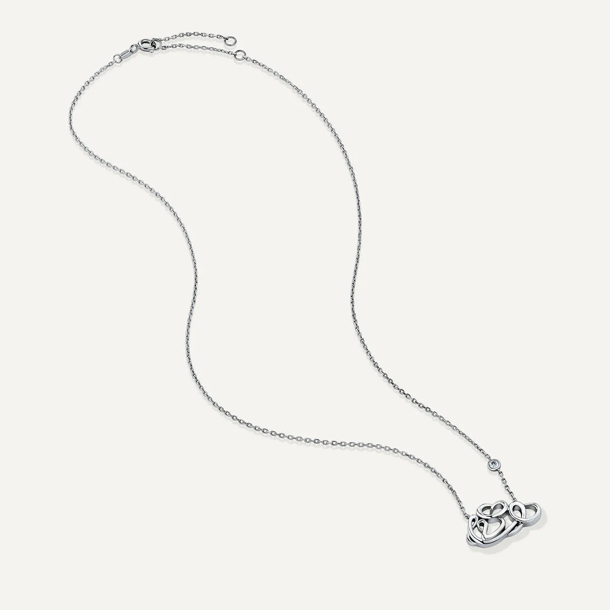 Allusia Love Detailed 18K Whitegold Necklace w. Diamond