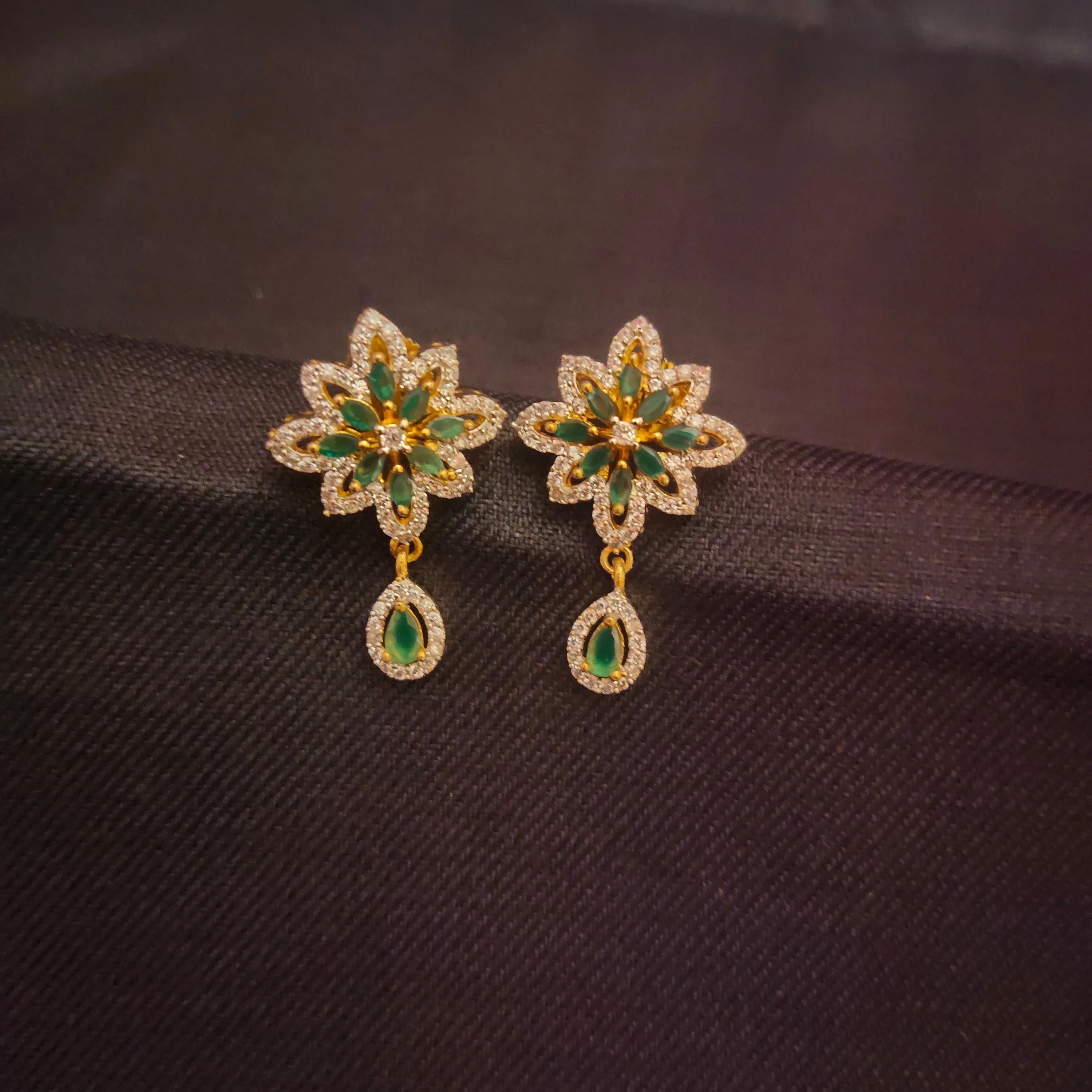 American Diamond Stud Earrings By Asp Fashion Jewellery