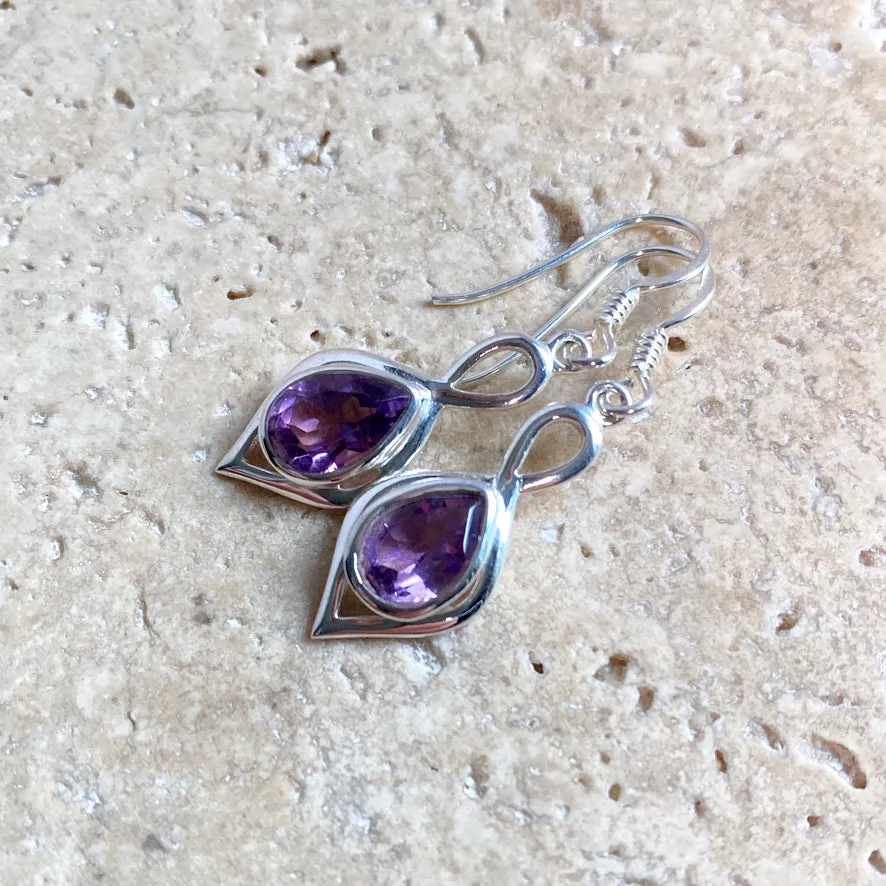 Amethyst Teardrop Earrings - Ciara