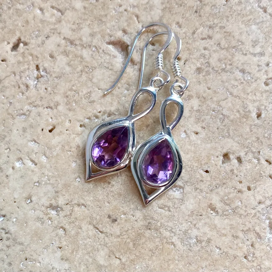 Amethyst Teardrop Earrings - Ciara