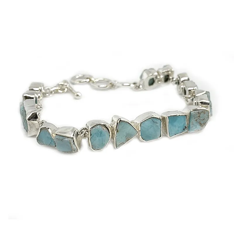 Amoli Larimar Silver Gemstone Bracelet