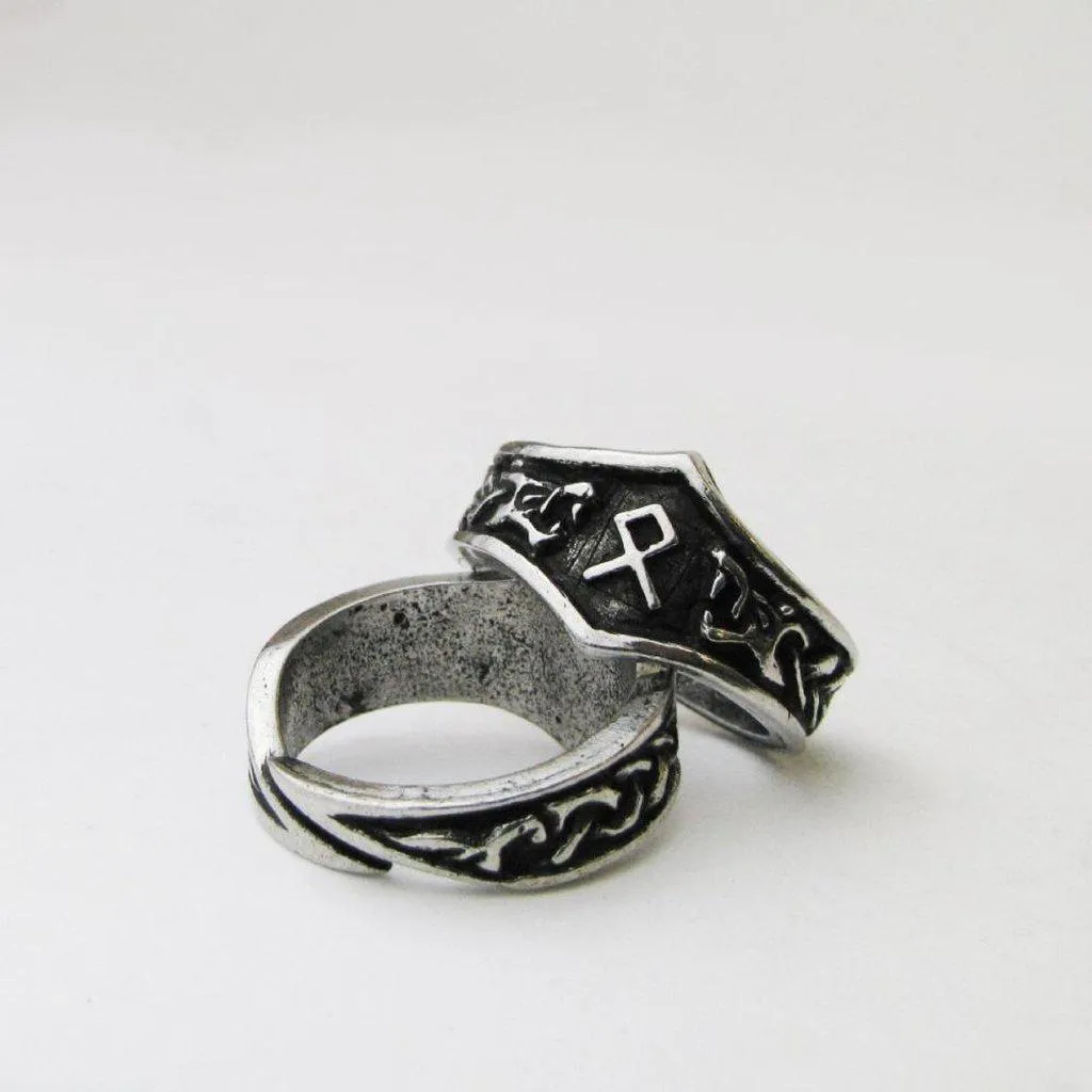 Asgard Othila Letter O Rune Ring - Adjustable