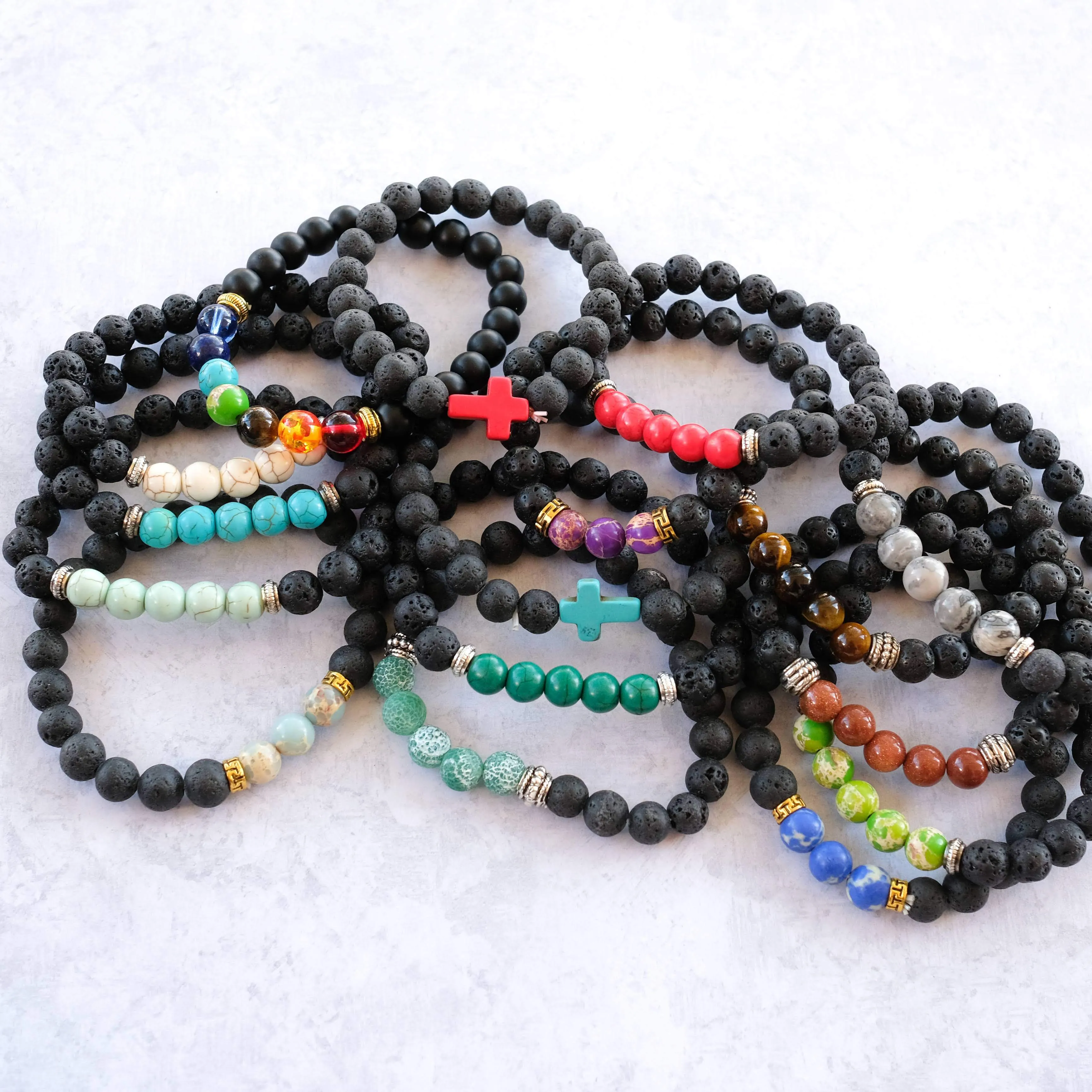 Assorted Essential Oil Lava Bracelets