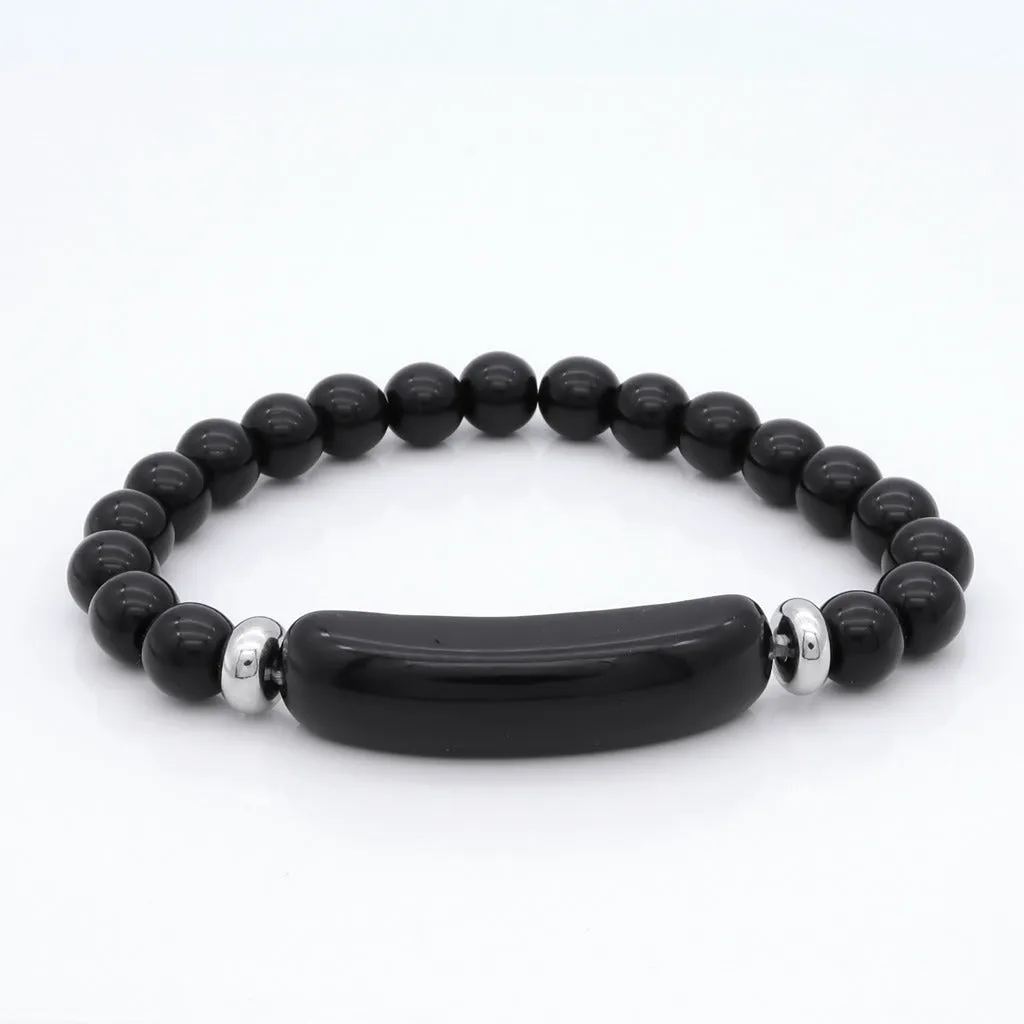 Black Agate Semi Precious Stone Bracelet