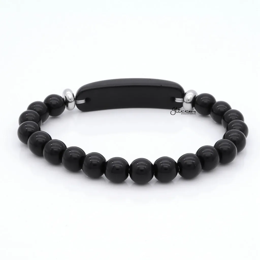 Black Agate Semi Precious Stone Bracelet