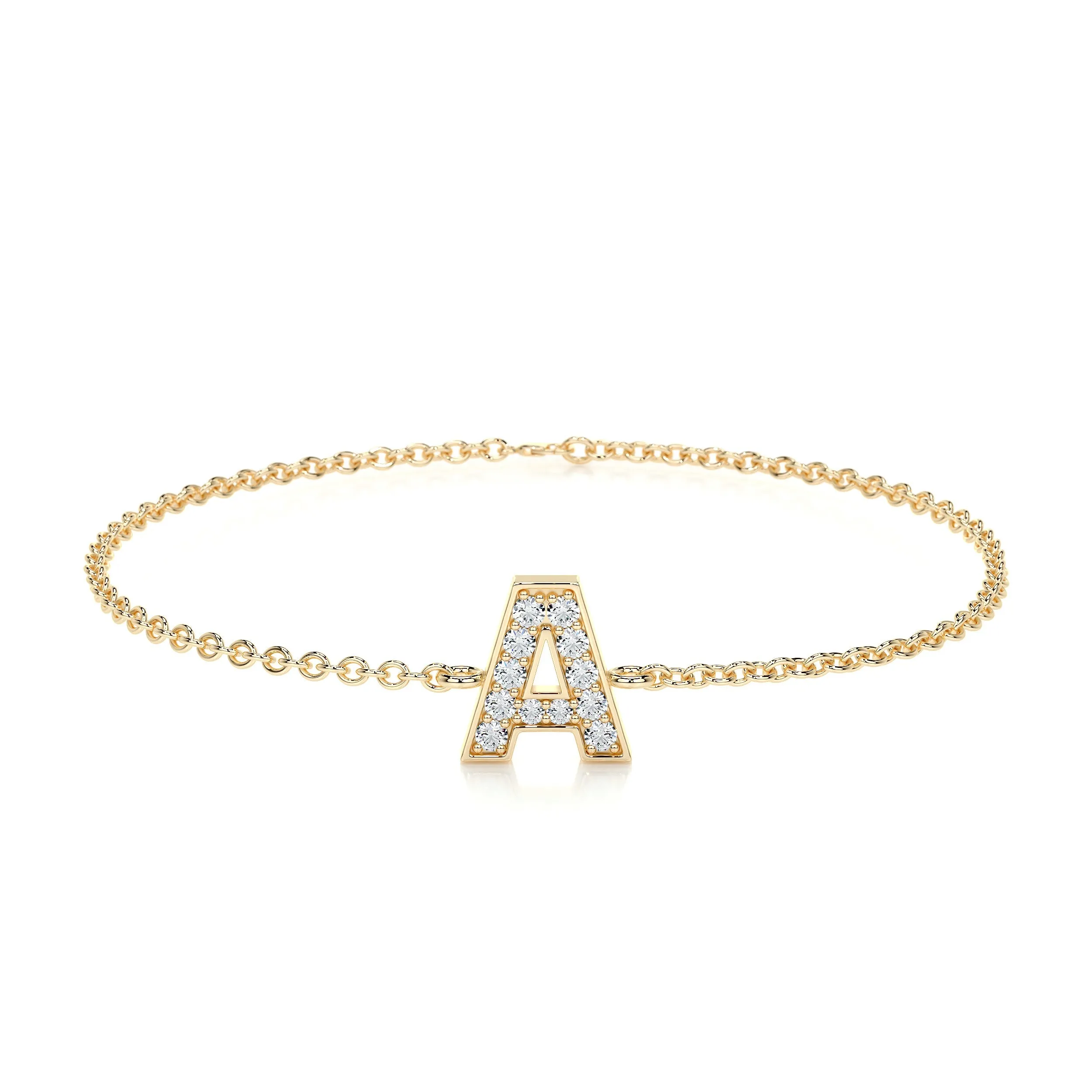 Bridget Letter Lab Grown Diamonds Bracelet   (0.30 Carat) -18K Yellow Gold