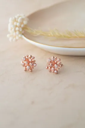 Bursting Showers Rose Gold Plated Sterling Silver Statement Earrings