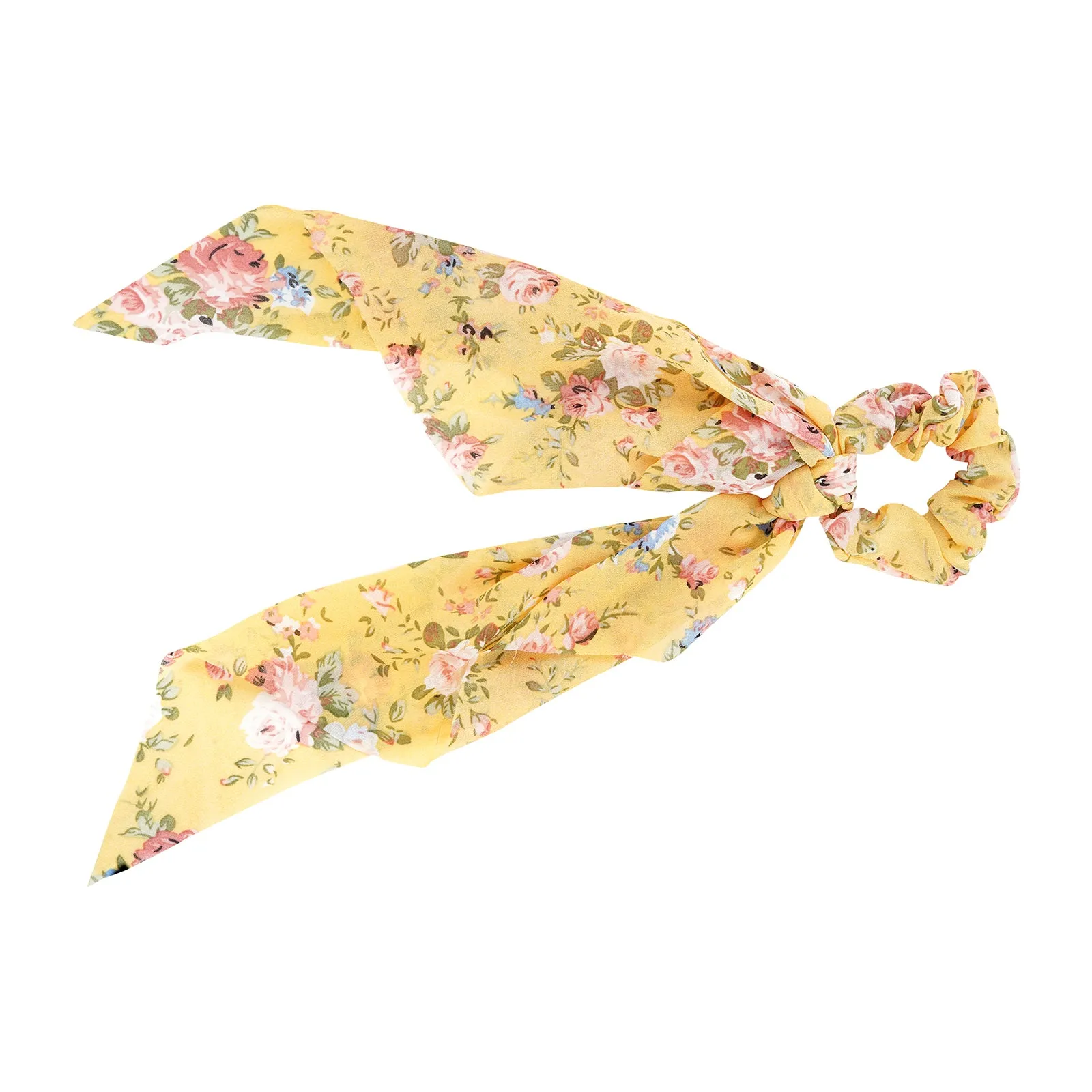 Carya Yellow Floral Scarf Scrunchie