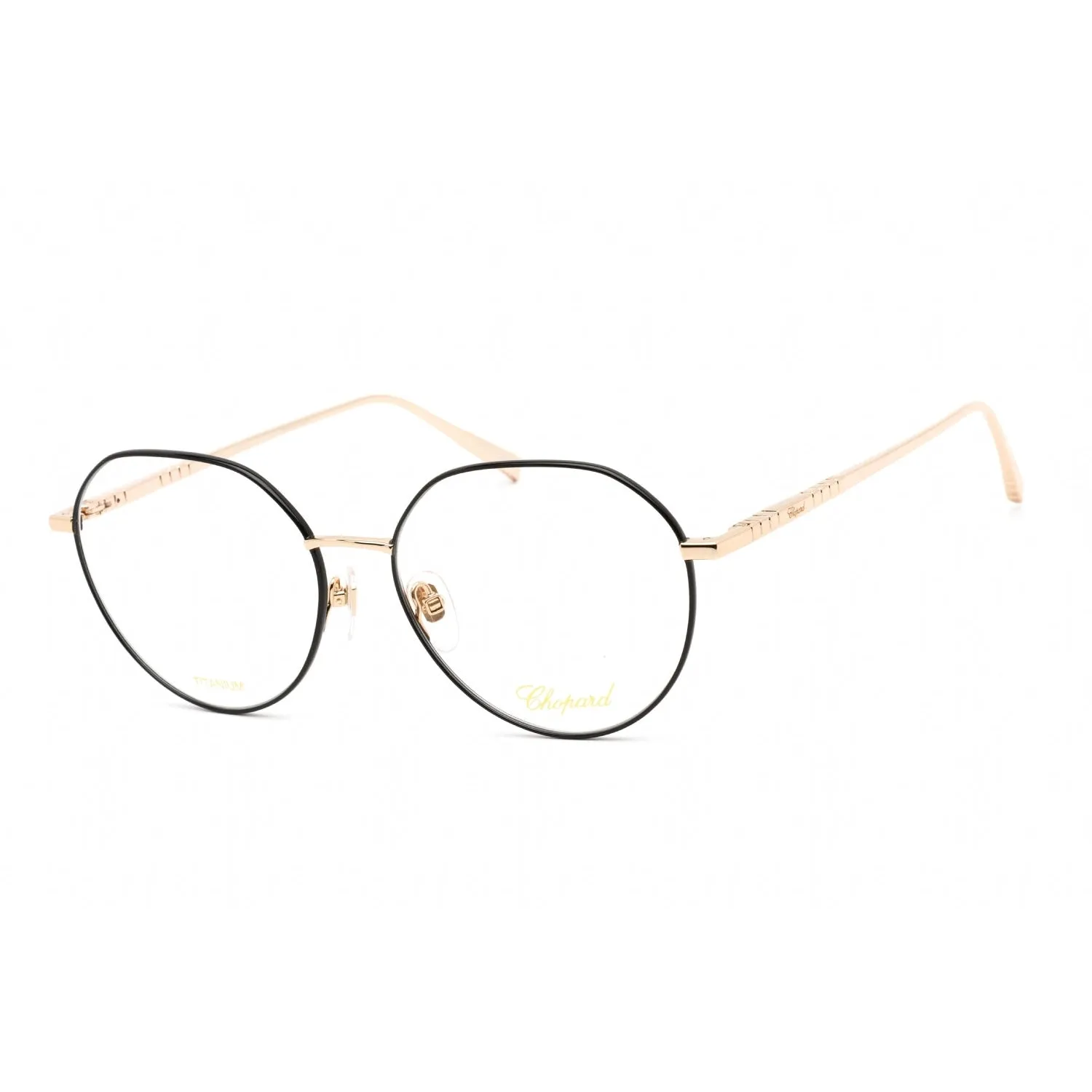 Chopard VCHF71M Eyeglasses Shiny Rose Gold/Black / Clear Lens