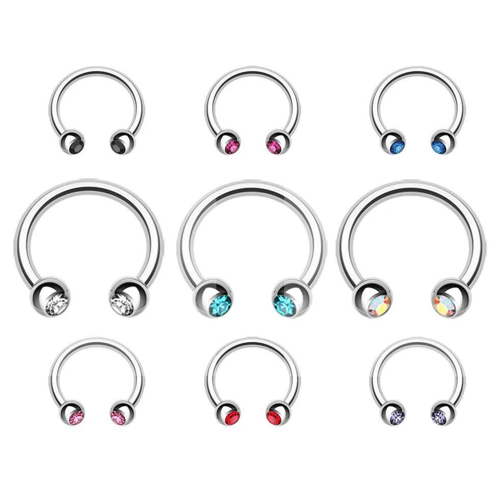 Classic Gem Circular Barbell Body Jewellery