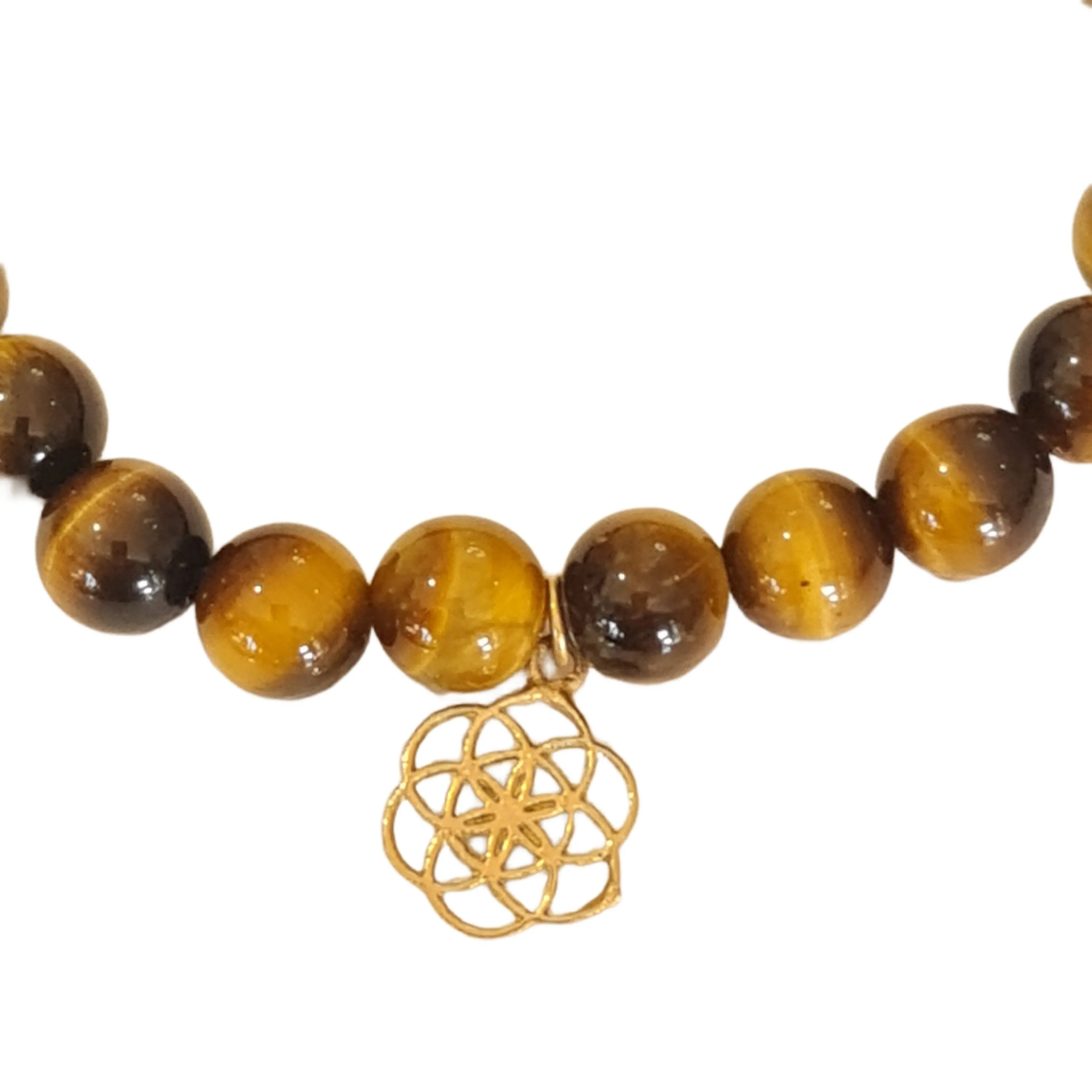 Courage Seed of Life Stone bracelet Tigers Eye