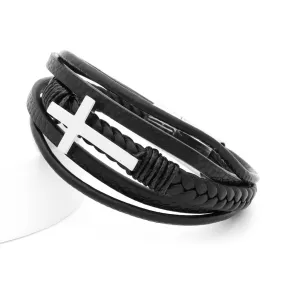 Cross Multilayer Leather Bracelet