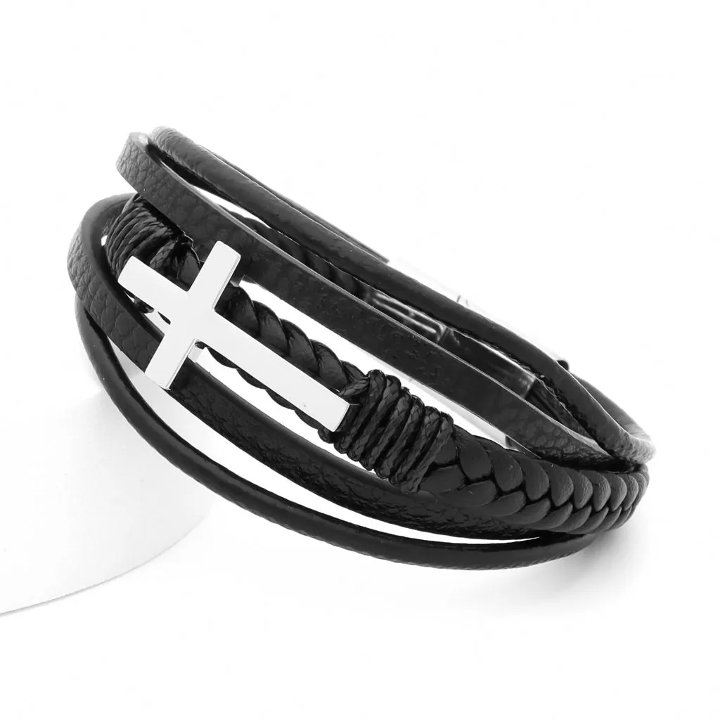 Cross Multilayer Leather Bracelet