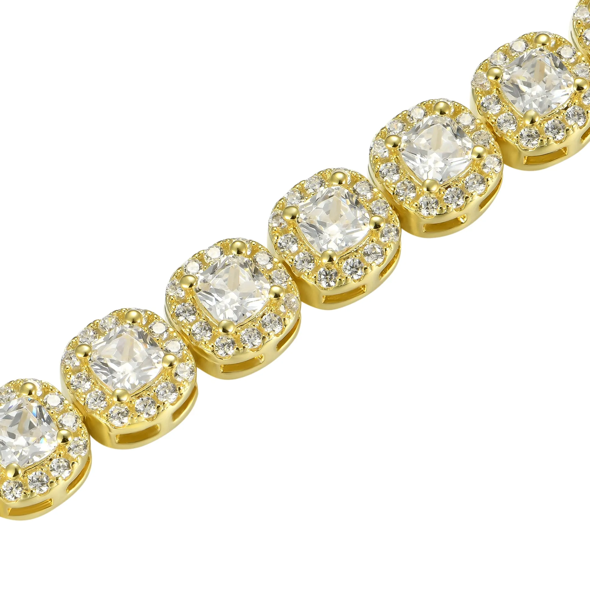 Cushion-Cut Clustered Tennis Bracelet - 7mm