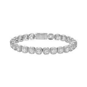 Cushion-Cut Clustered Tennis Bracelet - 7mm